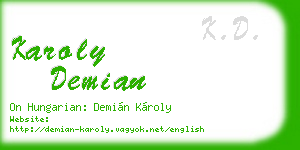 karoly demian business card